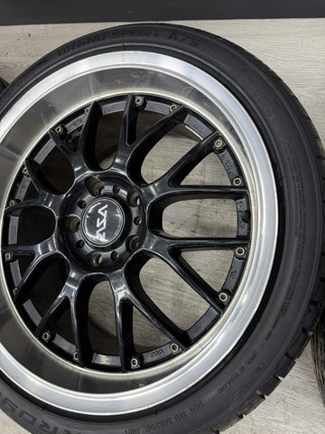 18" Gloss Black PSR Wheels Rims 18x9 ET45 BMW E46 M3 5x120 Square LM style