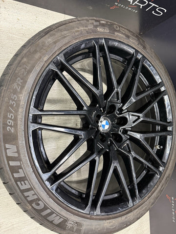 BMW 18-24 X5M X6M Competition 21" 22" Rims Wheels OEM 818M Gloss Black