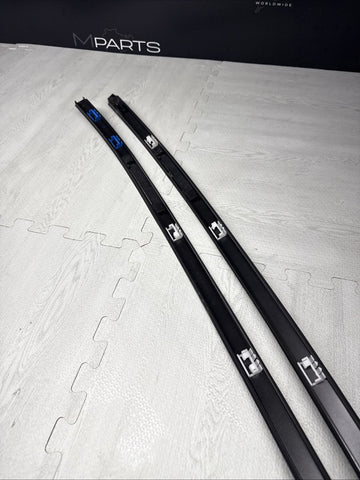 08-13 BMW E92 335 M3 Coupe Roof Rails Mouldings Pair 51138045379 Sapphire Black
