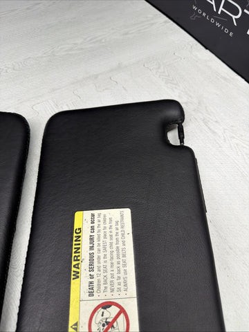 1999-2003 BMW M5 E39 Sun Visor Black Nappa Leather Stitched Left & Right SET