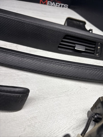 08-13 BMW E92 E93 M3 Interior Trim Set Carbon Leather OEM *Missing 1 Front Door