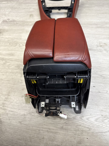 08-13 BMW E90 E92 E93 M3 OEM Front Center Console - Extended Leather Fox Red