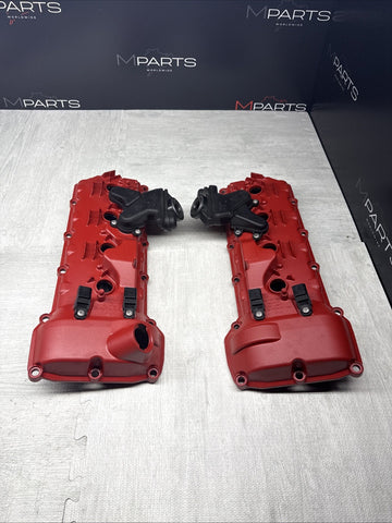 2008-2013 BMW E90 E92 E93 M3 S65 V8 Valve Covers Pair LH RH 7838268 7838267 Red
