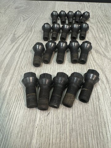 BMW F06 F10 F12 F13 F22 F30 F32 F33 F80 F82 F83 Lug Bolts Black Stock Set of 20