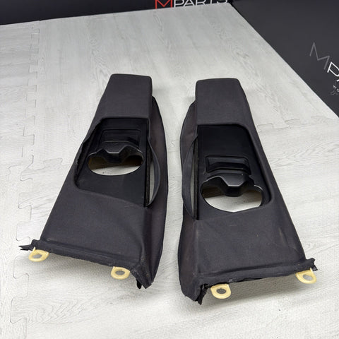 GENUINE BMW E46 B Pillar Trims Column Cover Pillars Pair Black *Peeling*
