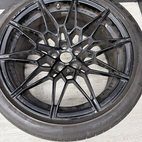 OEM BMW G82 G83 G80 M3 Rear Wheel Rim Style 826M R20x10.5" ET20 Black w/Tire