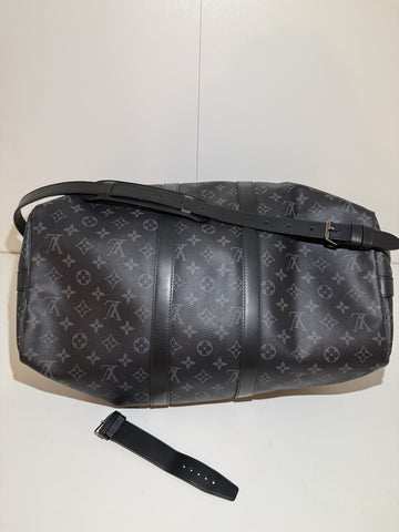 LV Louis Vuitton Keepall Bandoulière 50 Monogram Eclipse Bag