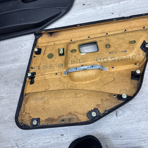 91-98 BMW E36 325 328 M3 SEDAN Rear Left Right Side Door Panels Cards Black OEM