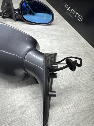 01-06 BMW E46 M3 Side View Door Mirrors Pair Steel Gray  *Notes*