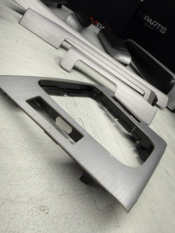 01-06 BMW E46 M3 Coupe Interior Armrests Trim Set Brushed Aluminum *Tab
