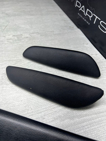 01-06 BMW E46 M3 Convertible Door Upper Arm Rest Armrest Pads Black Set