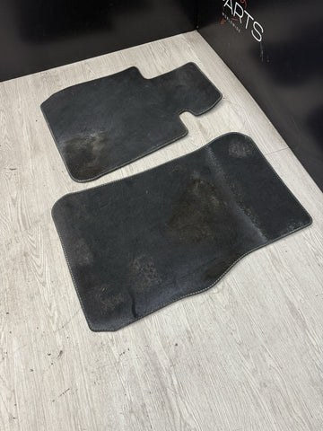 16-20 BMW F87 M2 Front Black White Stitching Floor Mat Set OEM