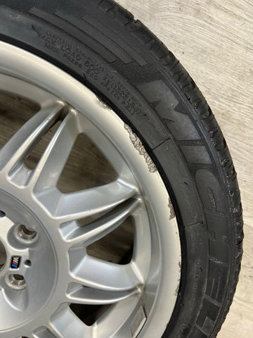 94-02 BMW E36 M3 Light Alloy Wheel Rim W/ Tire 17x7.5 ET41 Silver DS2 OEM