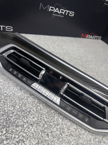20-26 BMW F96 X6M Carbon Fiber Dash Panel Center Air Vent Bezel Trim