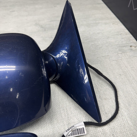 01-06 BMW E46 M3 Side View Door Mirrors Pair Mystic Blue *Notes*