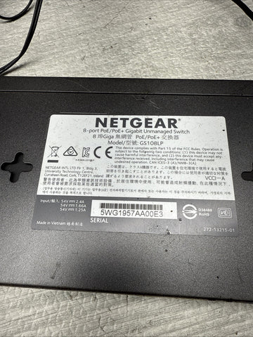 NETGEAR GS108LP ProSafe 8-Port Unmanaged Gigabit Ethernet PoE Switch