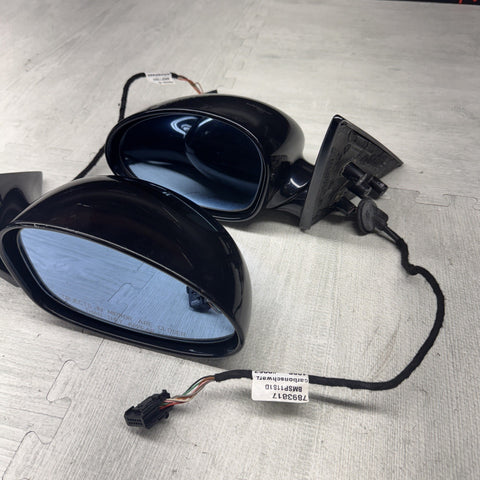 01-06 BMW E46 M3 Side View Door Mirrors Pair Carbon Black