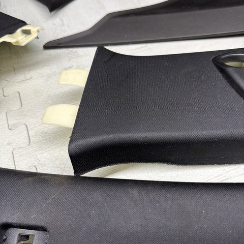 BMW E90 M3 08-11 SEDAN ABC BLACK PILLAR INTERIOR TRIM PANEL SET OEM