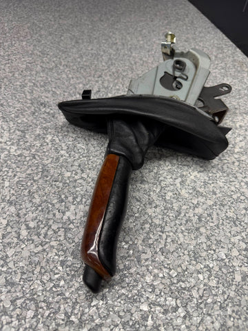 99-03 BMW E39 M5 Emergency Hand Brake Lever Boot Handle Wood Nappa OEM