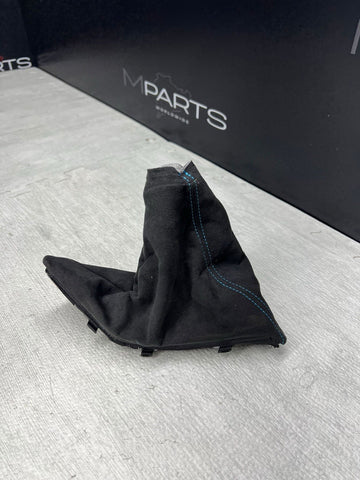 16-21 OEM BMW F87 M2 Ebrake Parking Hand Brake Handle Alcantara Boot Blue Stitch