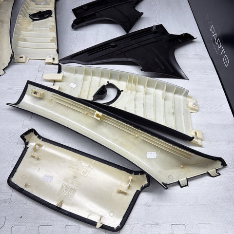 BMW E90 M3 08-11 SEDAN ABC BLACK PILLAR INTERIOR TRIM PANEL SET OEM
