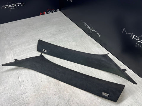 BMW E63 645 650 M6 Coupe A Pillars Trims Covers Alcantara Set OEM