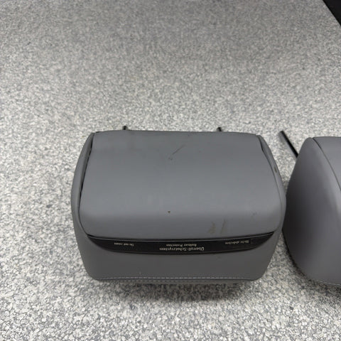 2001-2006 BMW E46 M3 Convertible Grey Rear Headrests Head Rests Pair OEM *Tabs*