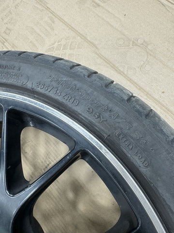 Authentic BBS CH104 19” Wheel Rim 19x8.5 ET32 Black / Chrome Lip + Tire + Cap