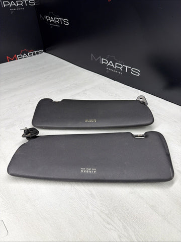 BMW 94-99 E36 M3 Black Sun Visors Sunvisors Pair OEM *Notes*