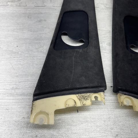 00-03 BMW E39 M5 B-Pillar Column Interior Upper Cover Pair Alcantara Black OEM