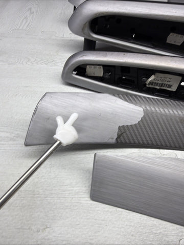 01-06 BMW E46 M3 Convertible Interior Armrests Trim Set Brushed Aluminum *Notes*