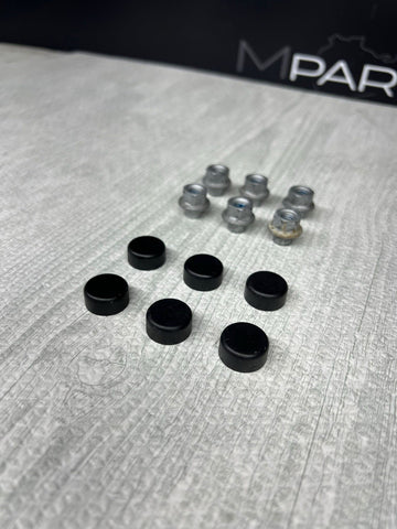 01-13 BMW E46 E90 E92 E93 M3 Shock Tower Strut Braces Bar OEM Nuts & Caps