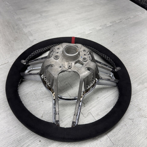 PORSCHE 991 GT3 991.2 GT 3 RS 997.2 BLK LEATHER PDK SHIFT STERRING WHEEL RED TOP