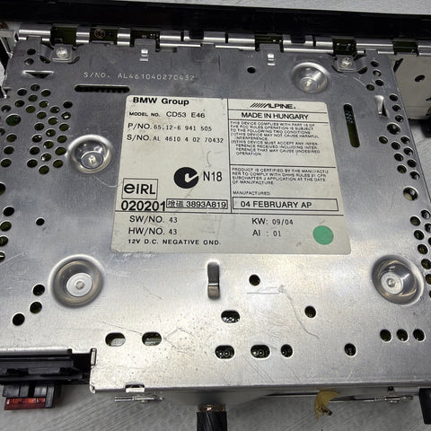 2004 BMW E46 323 325 330 M3 Audio Business CD Radio *Knob*