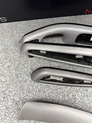 01-06 BMW E46 M3 Convertible Interior Armrests Trim Set Brushed Aluminum *Notes*