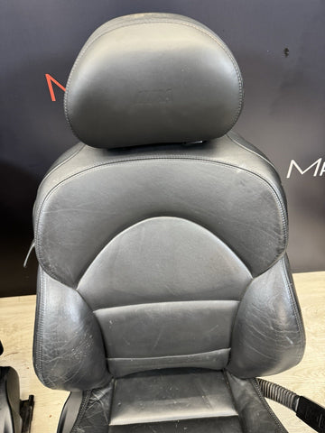 01-06 BMW E46 M3 Coupe Interior Front Seats Black heated Powered *Bent*