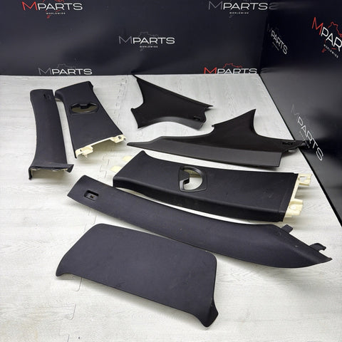 BMW E90 M3 08-11 SEDAN ABC BLACK PILLAR INTERIOR TRIM PANEL SET OEM