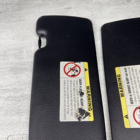 01-06 BMW E46 M3 Convertible Left Right Sunvisors Sun Visors Black Pair *NOTES*