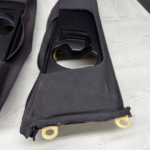 GENUINE BMW E46 B Pillar Trims Column Cover Pillars Pair Black *Peeling*