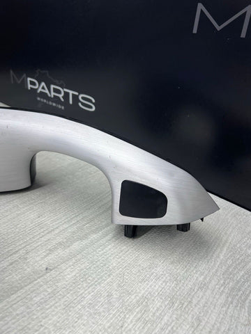 01-06 BMW E46 M3 Brushed Aluminum/Black Door Trim Armrest Right Front Passenger