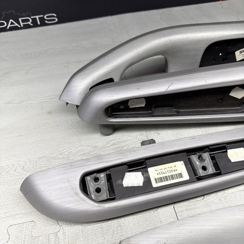 01-06 BMW E46 M3 Coupe Interior Armrests Trim Set Brushed Aluminum *Tab*