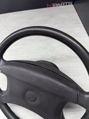 1987 - 1993 BMW E30 318 325 M3 4-Spoke Steering Wheel Leather Black OEM 1156363