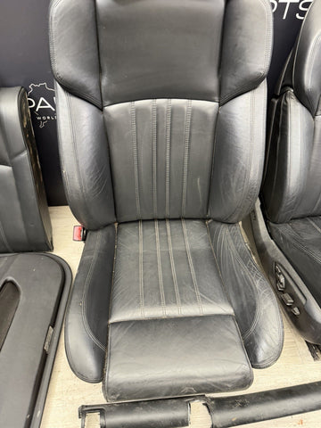 BMW F10 M5 11-16 FRONT HEATED ACTIVE SEATS BLACK MERINO DOOR PANELS BENCH 71k