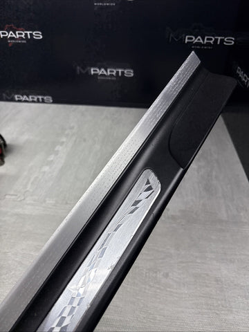 BMW E46 M3 CSL OEM Kick Scuff Plates Door Sills 8204114 8204113