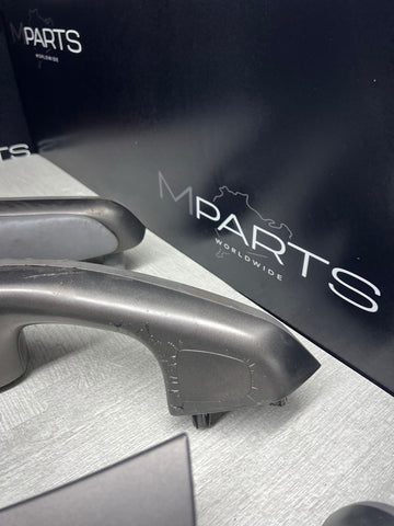 01-06 BMW E46 M3 Convertible Interior Armrests Trim Set Titan Shadow Grey + Pads