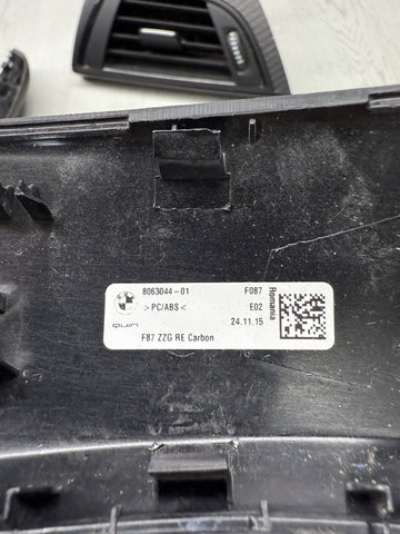 2016 - 2020 BMW F87 M2 CARBON FIBER FRONT INTERIOR TRIM PANEL SET OEM 8073751