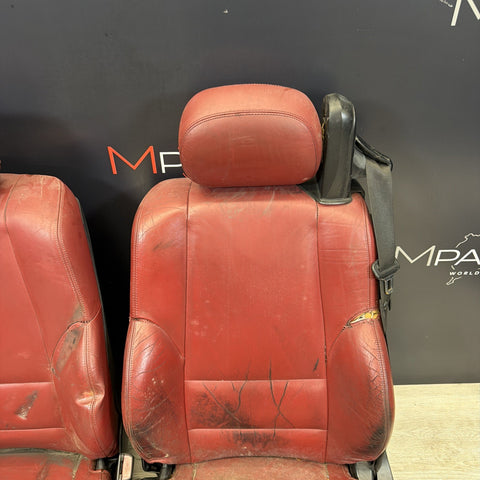 01-06 BMW E46 M3 Convertible Interior Front Heated Seats Imola Red *Notes*