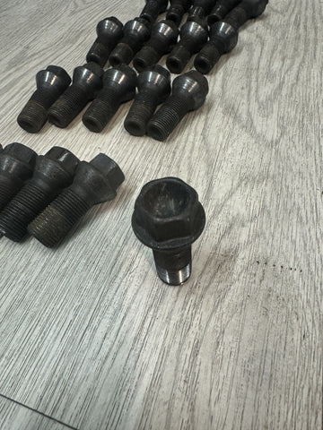 BMW F06 F10 F12 F13 F22 F30 F32 F33 F80 F82 F83 Lug Bolts Black Stock Set of 20