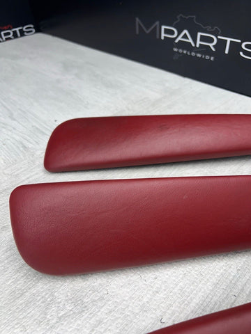 01-06 BMW E46 M3 Coupe Door Upper Arm Rest Armrest Pads Imola Red