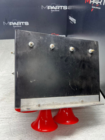 12V 185DB Loud Sound 4 Trumpet Red Train Air Horns Horn Kit E46 M3 Wiring